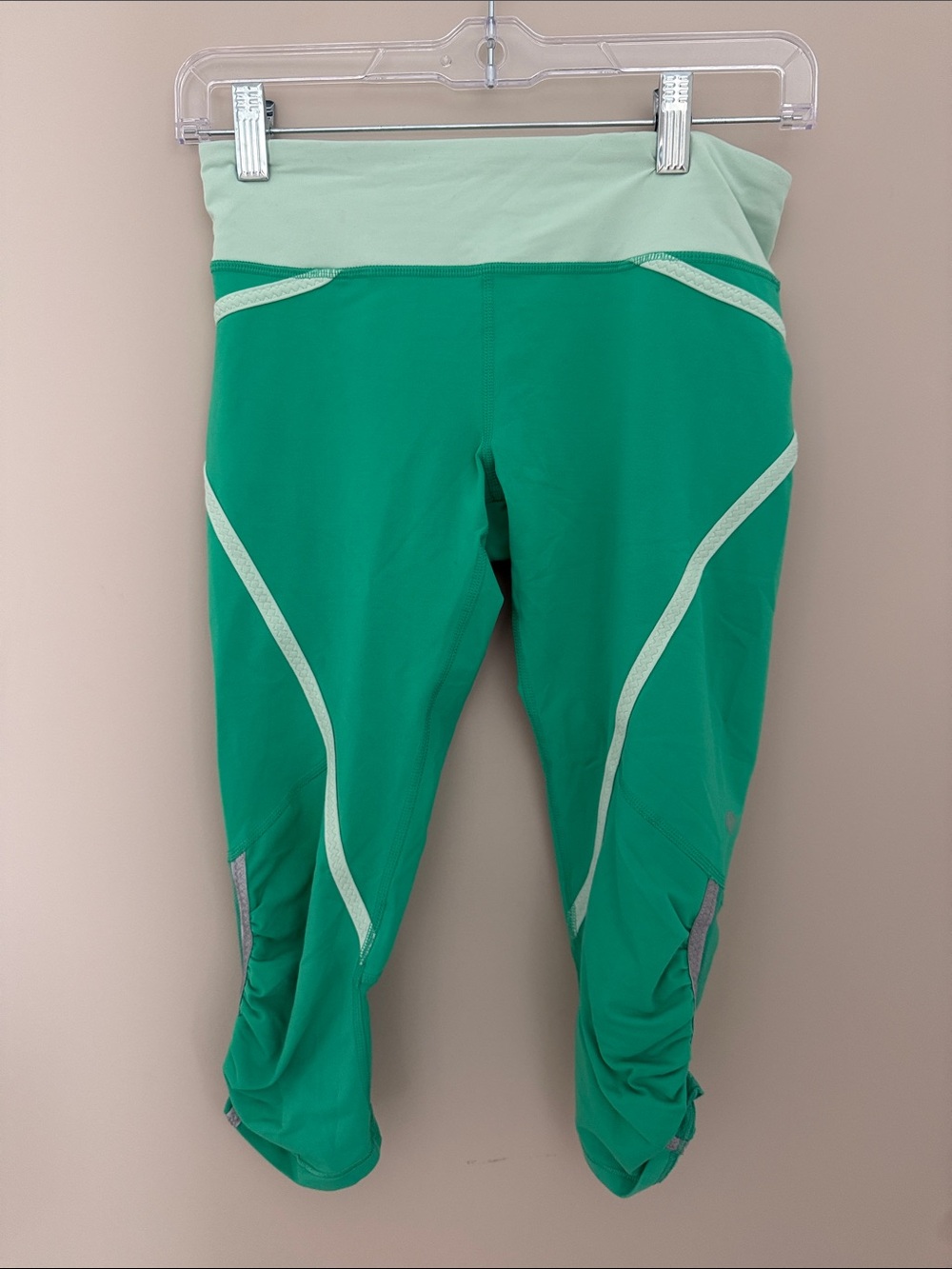 Lululemon Athletica Run: Pace Crop Leggings Green/Fresh Mint Teal